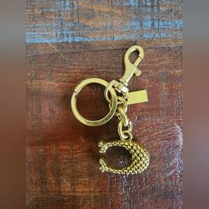 C Gold Keychain Purse Charm